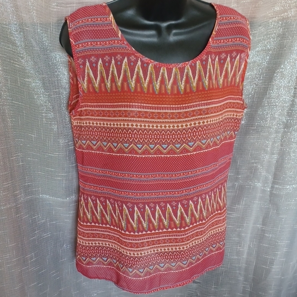 Earthbound Sleeveless tank top, slightly sheer, cool, hi/low hem